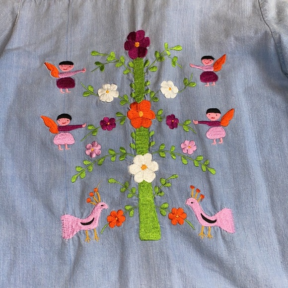 SOLD 🔥60s VINTAGE WESTERN EMBROIDERED PEARL SNAP DENIM - Picture 6 of 6